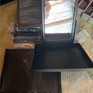 Black Makeup Mirror with Tray bundle